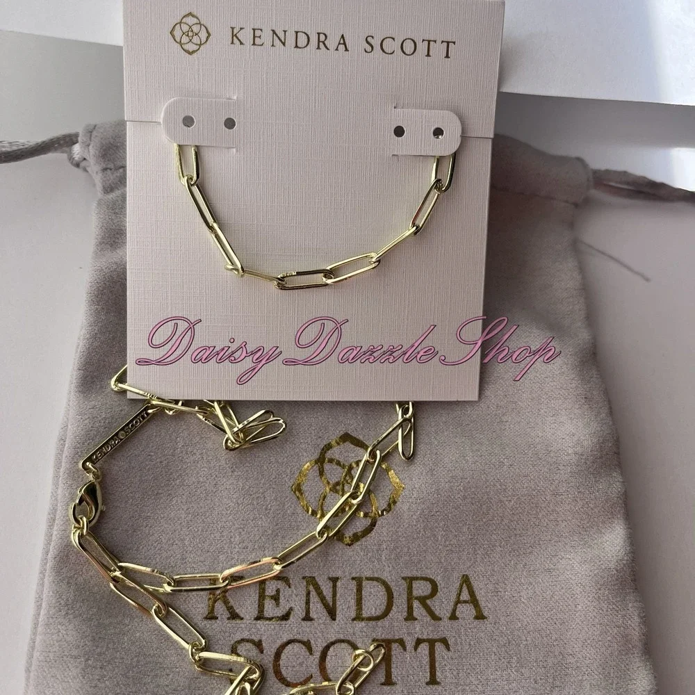 ✨Defective Kendra Scott Courtney Paperclip Necklace Fashion‎ Jewelry Gold New ✨